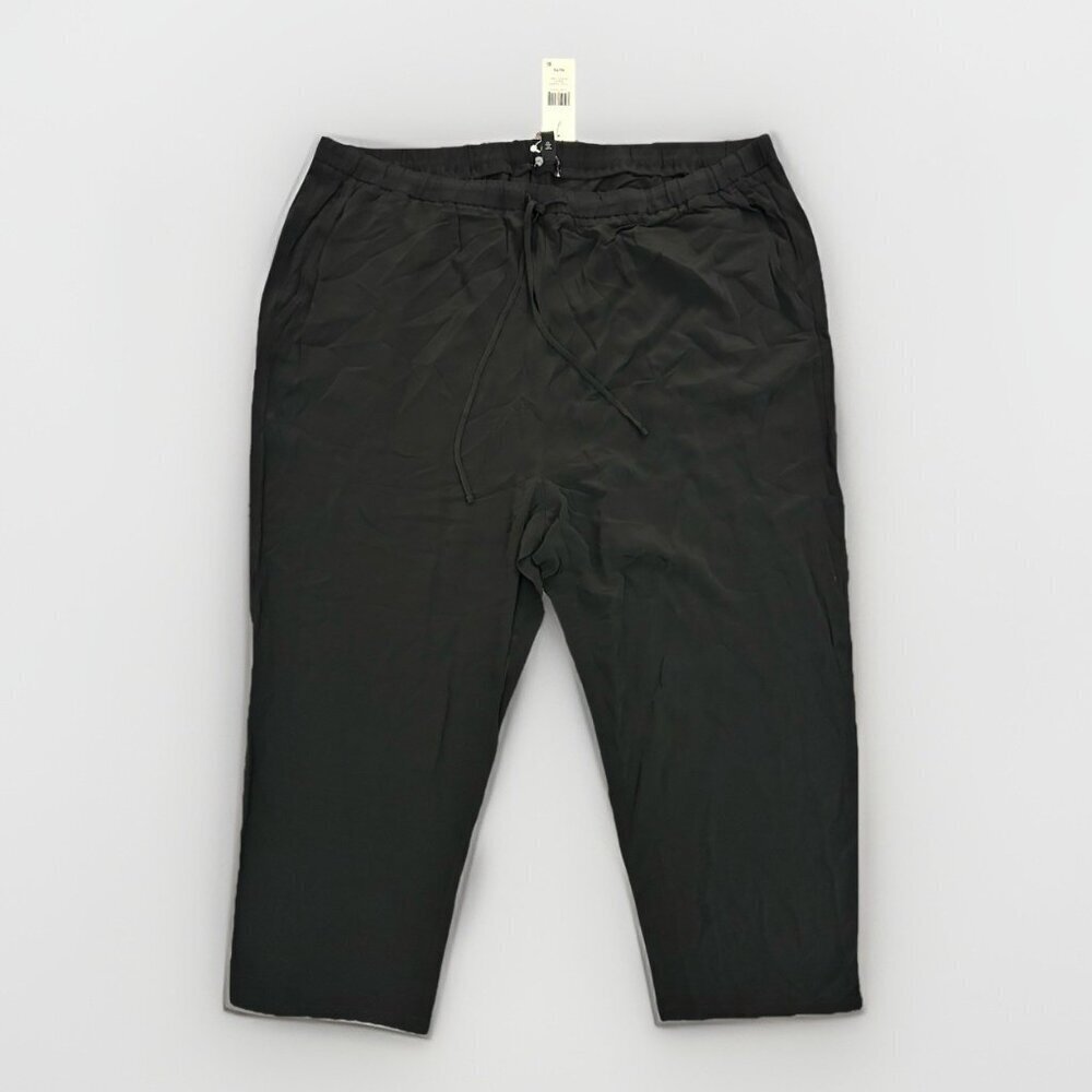 Eileen Fisher Women's Cropped Pants Size XL Black Pockets Drawstring NWT $238